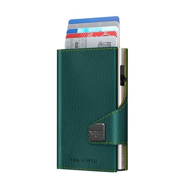 Wallet Click & Slide - vegan Bio Wine Green / Silver