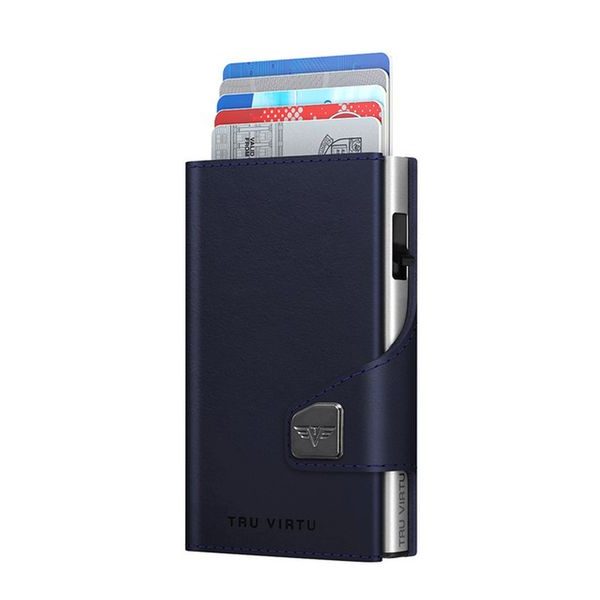 Wallet Click & Slide - vegan Bio Apple tmavomodrá