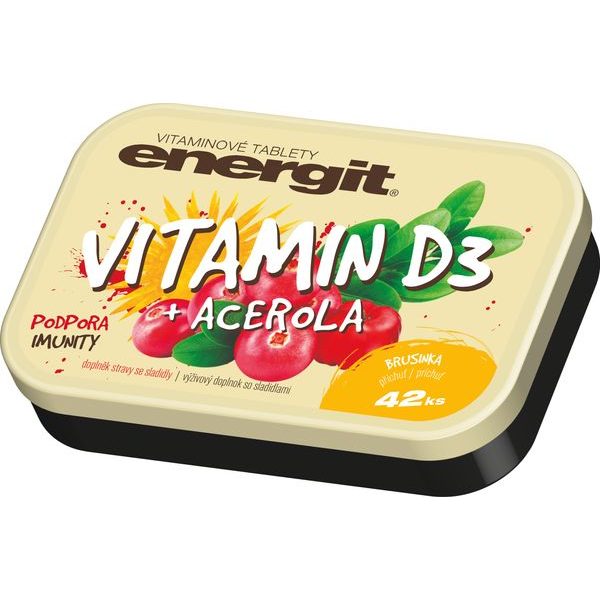 Energit Vitamin D3, 42 tablet, brusinka