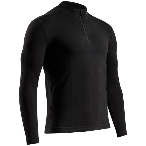 MIGHTYWOOL SHIRT LS 1/2 ZIP MEN X Black