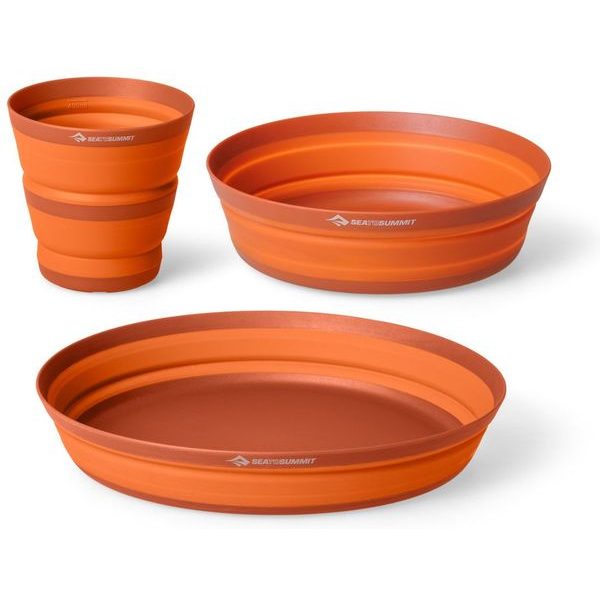XLite Collapsible Plate, Bowl & Mug Set Burnt Orange