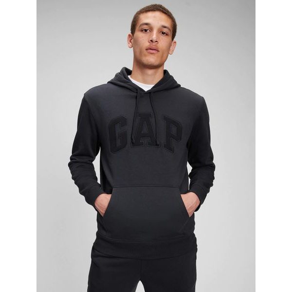 867073-29 Mikina fleece logo GAP kapuce Černá