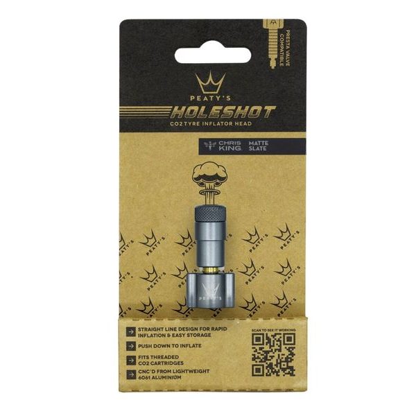 HOLESHOT CO2 TYRE INFLATOR HEAD SLATE