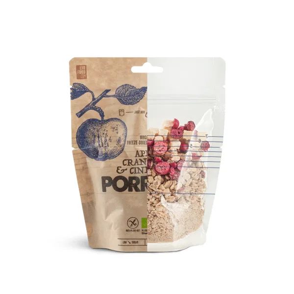 BIO Ovesná kaše s jablky, brusinkami a skořicí 270 g