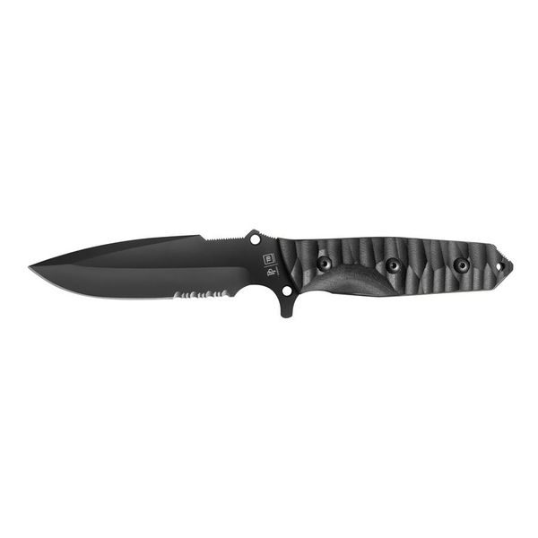 MARAUDEUR G10 BLACK HANDLE / SERRATED BLADE + KYDEX SHEATH SMOOTH