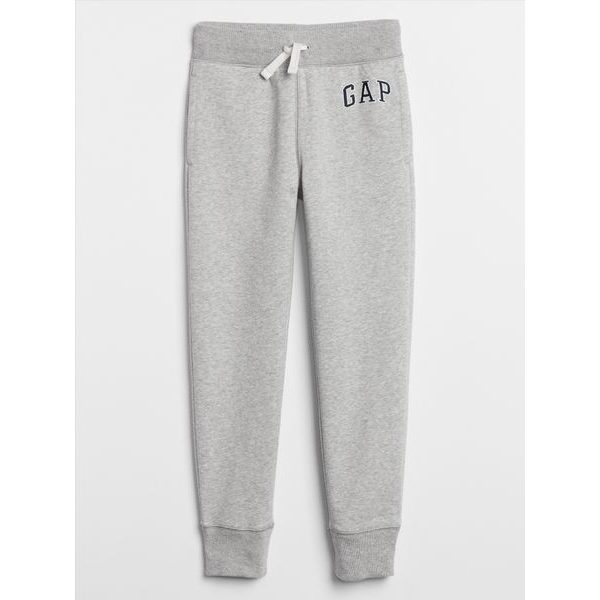 550068-04 Dětské tepláky fleece logo joggers Šedá