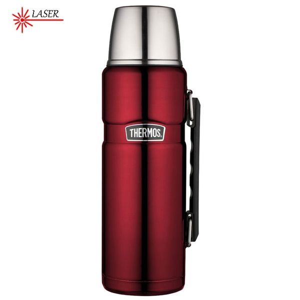 Beverage thermos with handle 1200 ml red