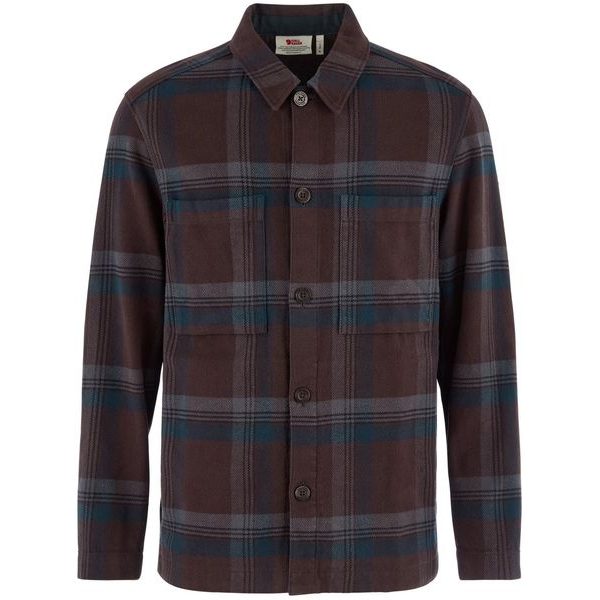 Singi Flannel Overshirt M Black Oak-Dark Navy