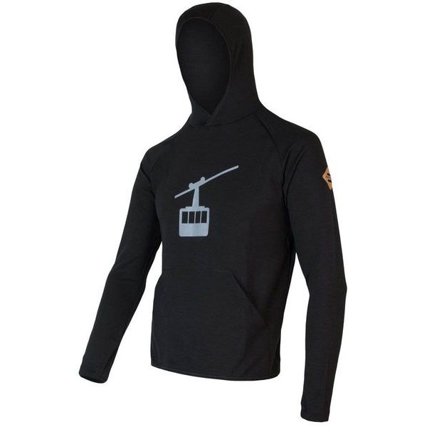 MERINO UPPER GONDOLA pánská mikina klokanka černá