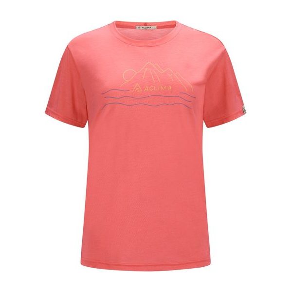 LightWool 140 Tee Sunset W's Sun Kissed Coral