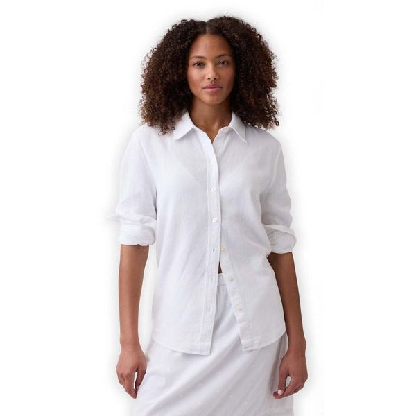 887679-01 Oversize košile z lněné směsi Easy Shirt Bílá