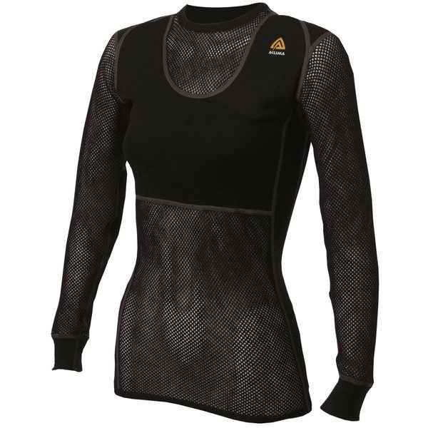 WoolNet Crew Neck shirt, Jet Black Woman