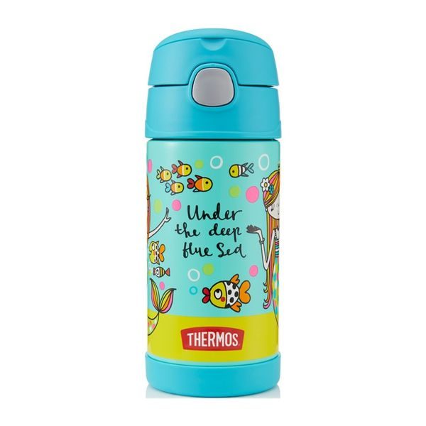 Dětská termoska s brčkem 355 ml mořská panna