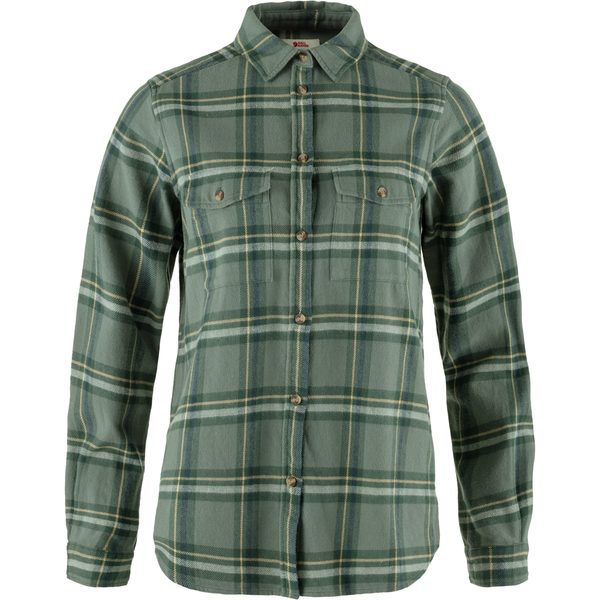 Övik Heavy Flannel Shirt W Patina Green-Deep Patina
