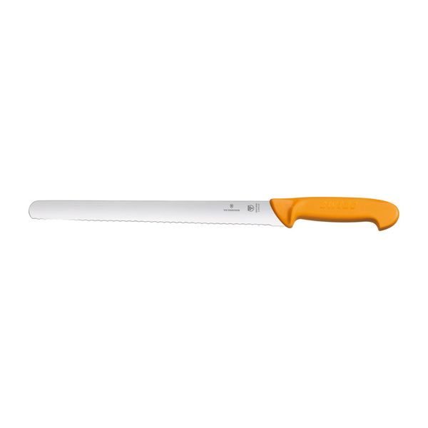 Swibo, larding knife, 30cm, wavy, orange, sb-sheath