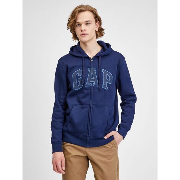 499917-03 Mikina GAP logo na zip Tmavě modrá