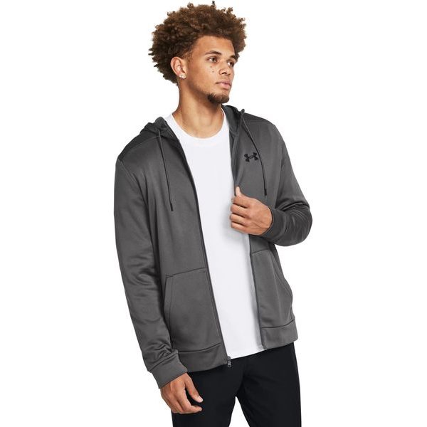 UA Armour Fleece FZ Hoodie-GRY