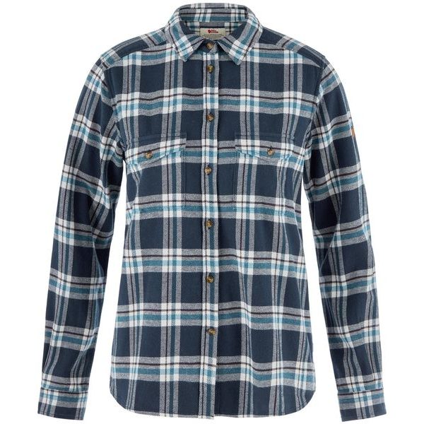 Övik Heavy Flannel Shirt W Navy-Eggshell