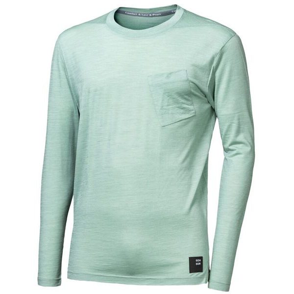 MERINO AIR traveller pánské triko dl.rukáv basil green