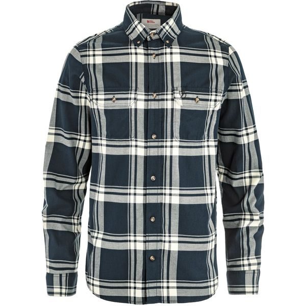 Övik Lite Flannel Shirt M Dark Navy-Chalk White
