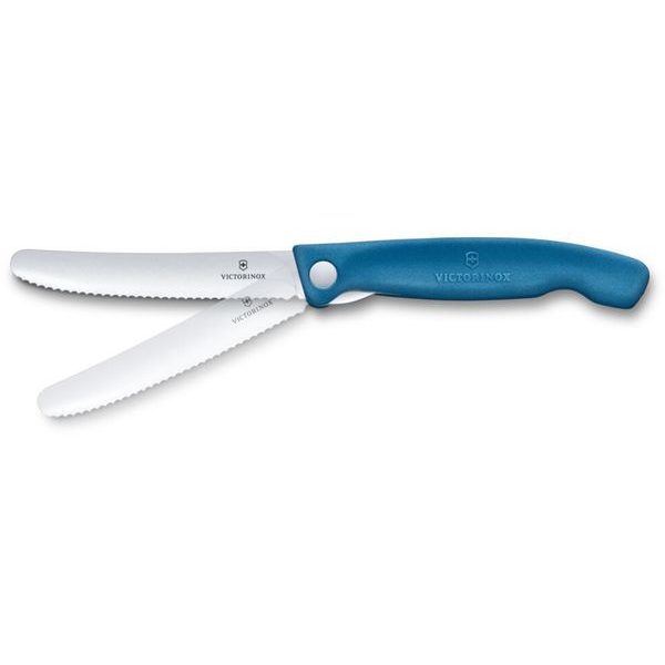 Swiss Classic, picnic knife, 11cm, wavy, blue, box
