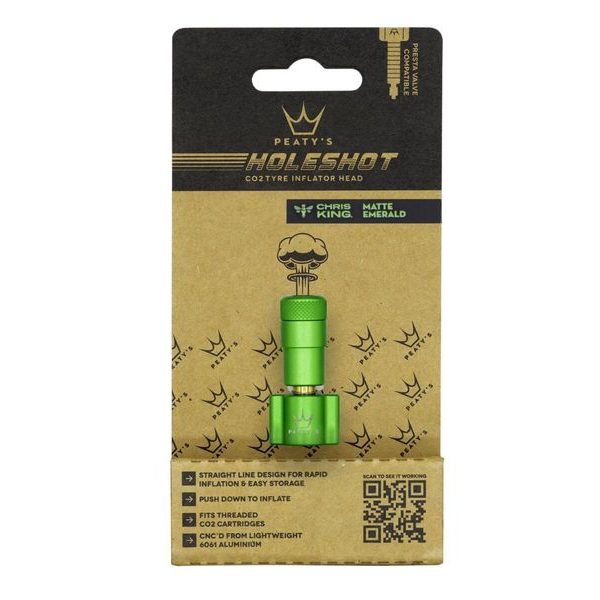 HOLESHOT CO2 TYRE INFLATOR HEAD EMERALD