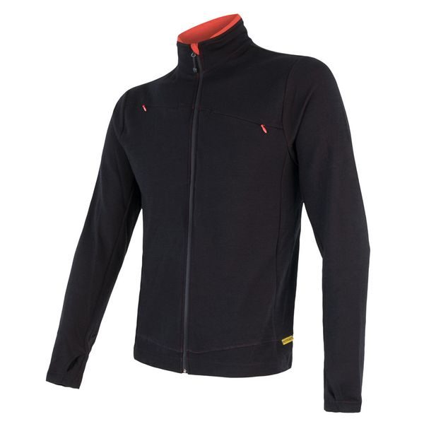 MERINO UPPER pánská mikina celozip, černá