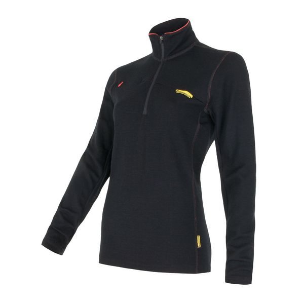 MERINO UPPER dámská mikina krátký zip, černá
