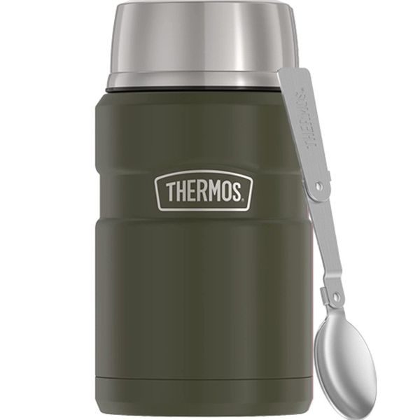 Termoska na jídlo se skládácí lžící a šálkem 710 ml - vojenská zelená