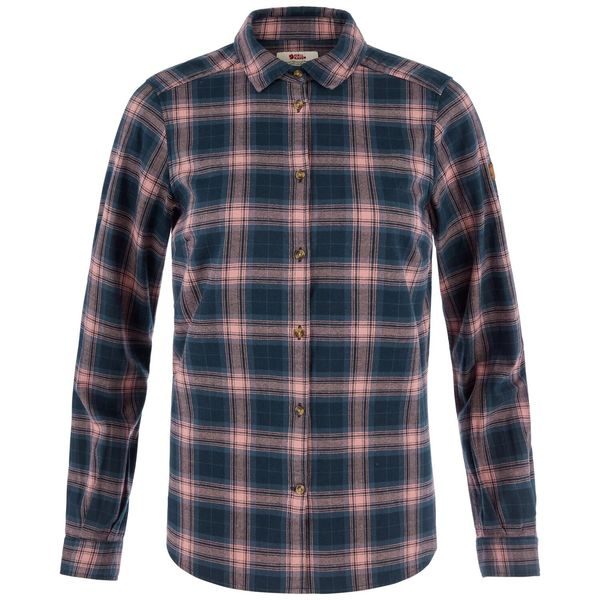 Övik Classic Flannel Shirt W Dark Navy-Ash Rose