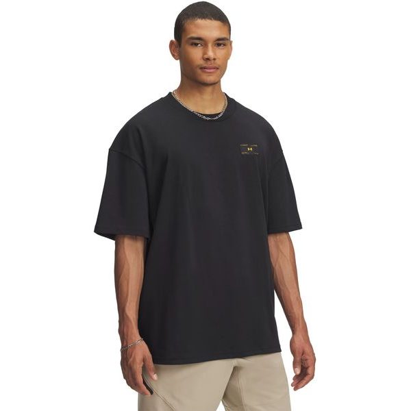 UA HWT WOVEN LABEL SS-BLK