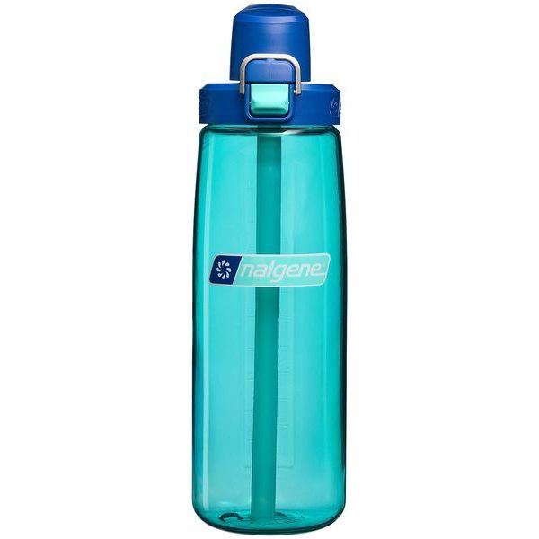 Straw bottle 700 ml, Blue Aqua w/Dark Blue Cap