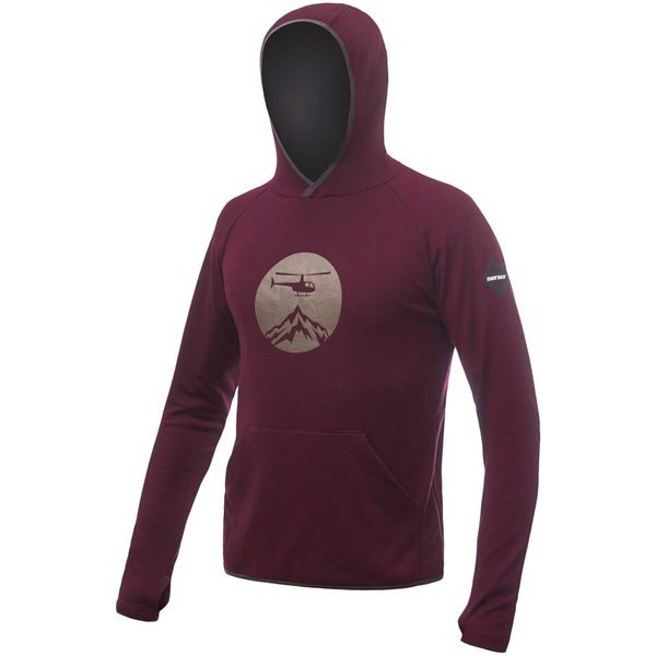 MERINO UPPER HELI pánská mikina klokanka red
