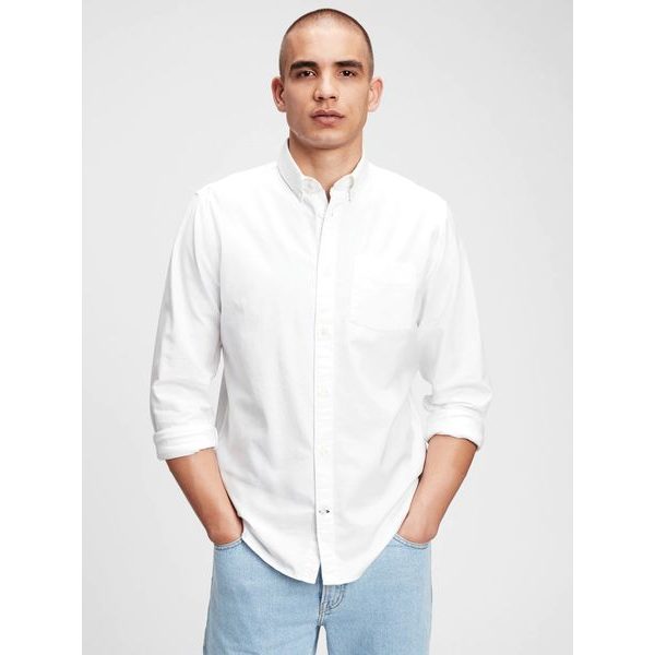 619568-02 Košile oxford standard fit Bílá