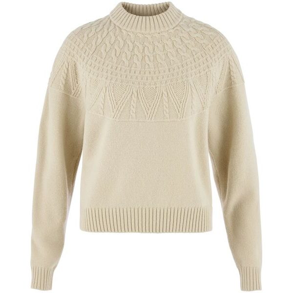 Övik Solid Jacquard Knit W Light Beige