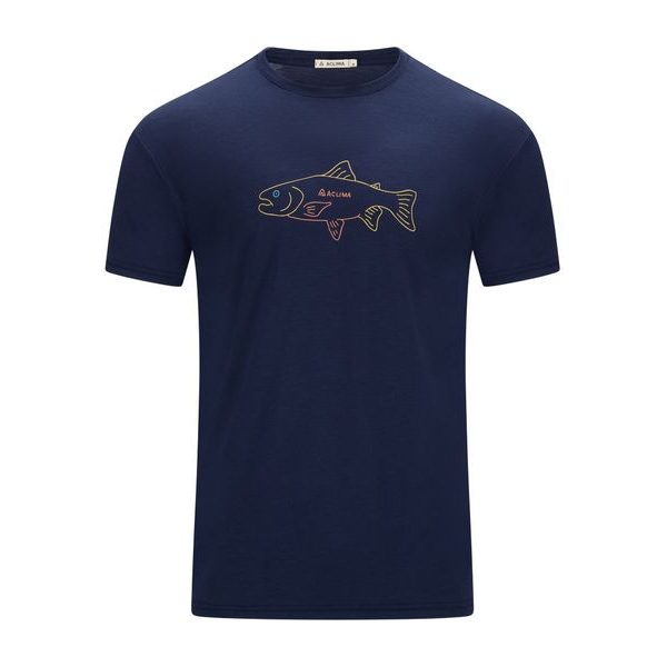 LightWool 140 Tee Salmon M's Navy Blazer