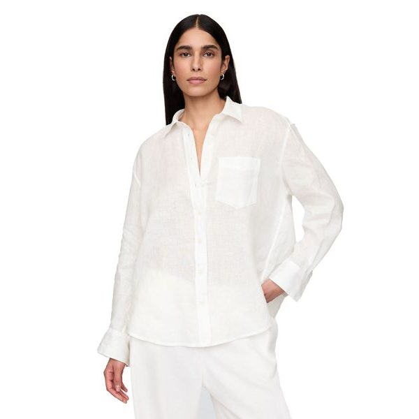 Lněná oversize košile Big Shirt Bílá