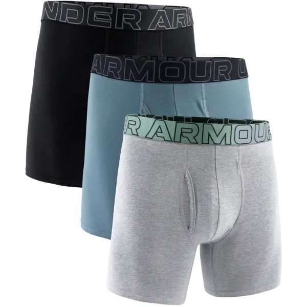 M UA Perf Cotton 6in - 3pk GRE/BLU/BLK