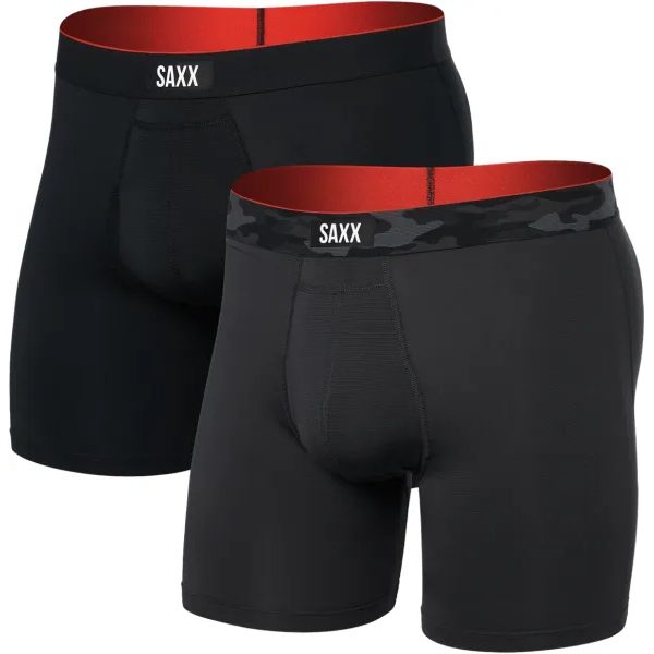 MULTI-SPORT MESH BOXER BRIEF FLY 2PK remote camo waistband/black