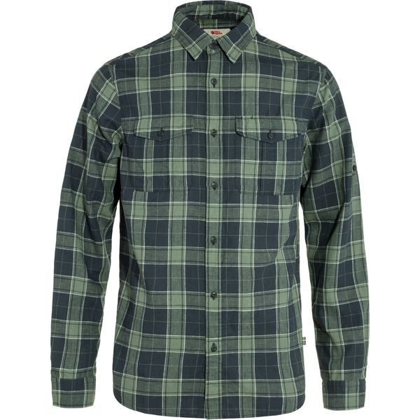 Övik Travel Shirt LS M Dark Navy-Patina Green
