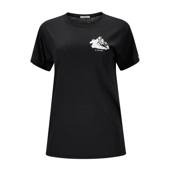 LightWool tee mountain W's jet black