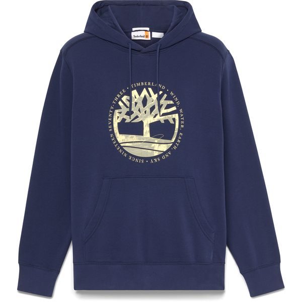 Tree Logo Lake House Graphic Hoodie  Peacoat