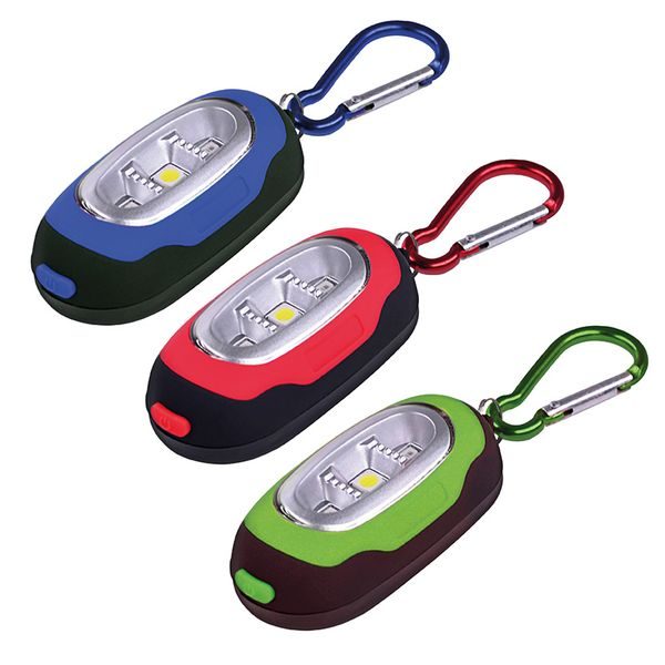 WL114-1 LED svítilna s karabinou, 30lm, COB LED, 2x CR2032 součástí