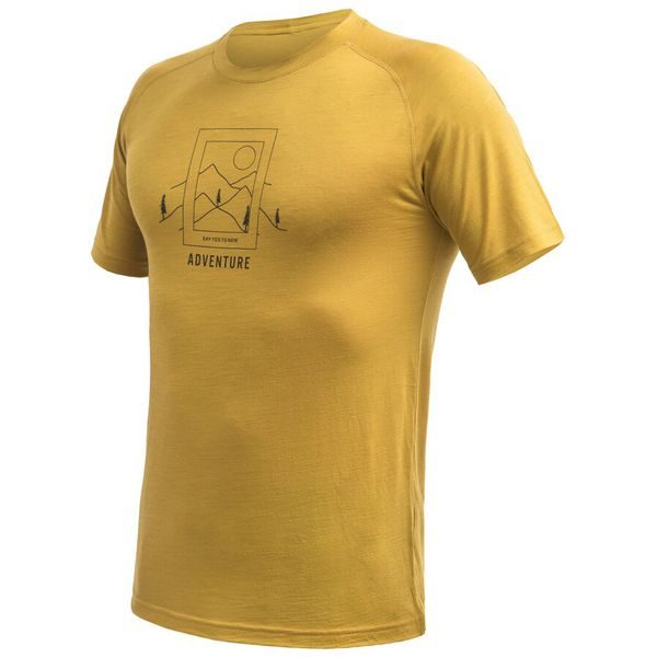 MERINO AIR SAY YES pánské triko kr.rukáv mustard