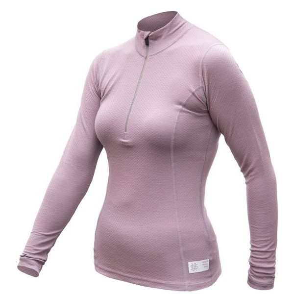 MERINO DF dámské triko dl.rukáv zip mystic violet
