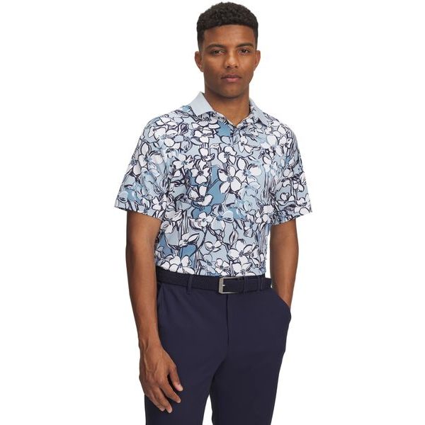 UA Drive Chill Printed Polo-BLU
