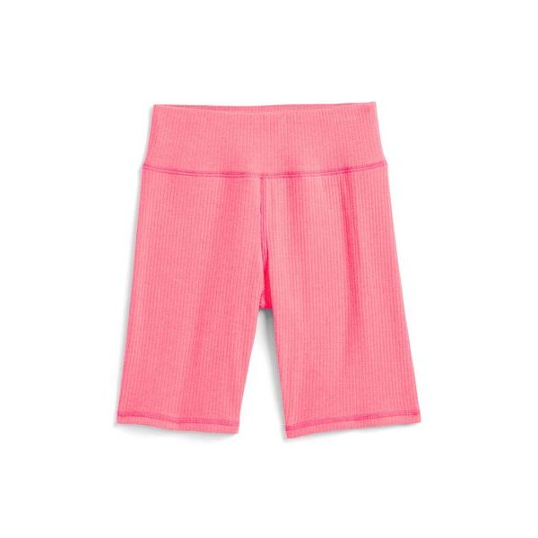 Dívčí žebrované biker shorts Růžová