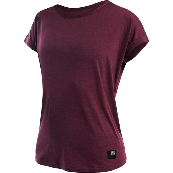 MERINO AIR traveller dámské triko kr.rukáv, port red