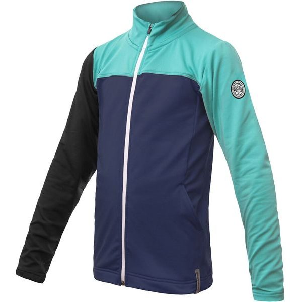 COOLMAX THERMO dětská mikina celozip deep blue/sea green/černá
