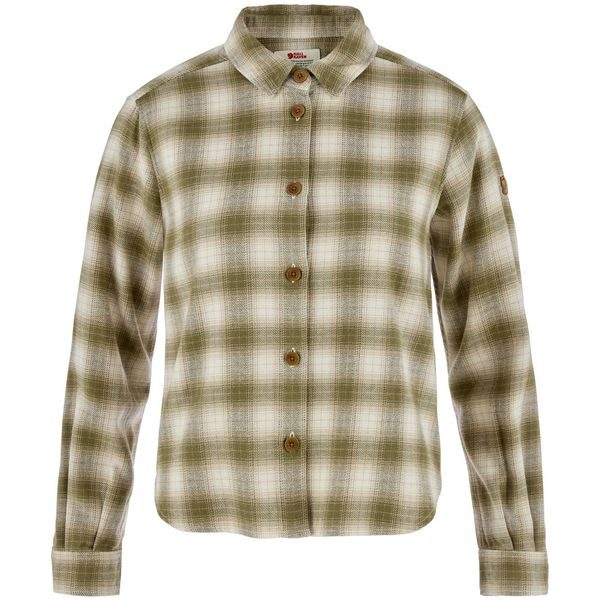 Övik Boxy Flannel Shirt W Green-Chalk White